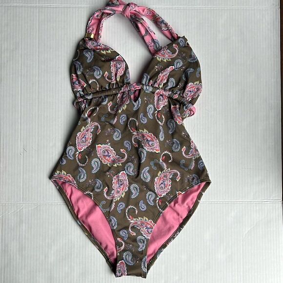 Boden Beaded Gather Halter Swimsuit - Picture 3 of 14